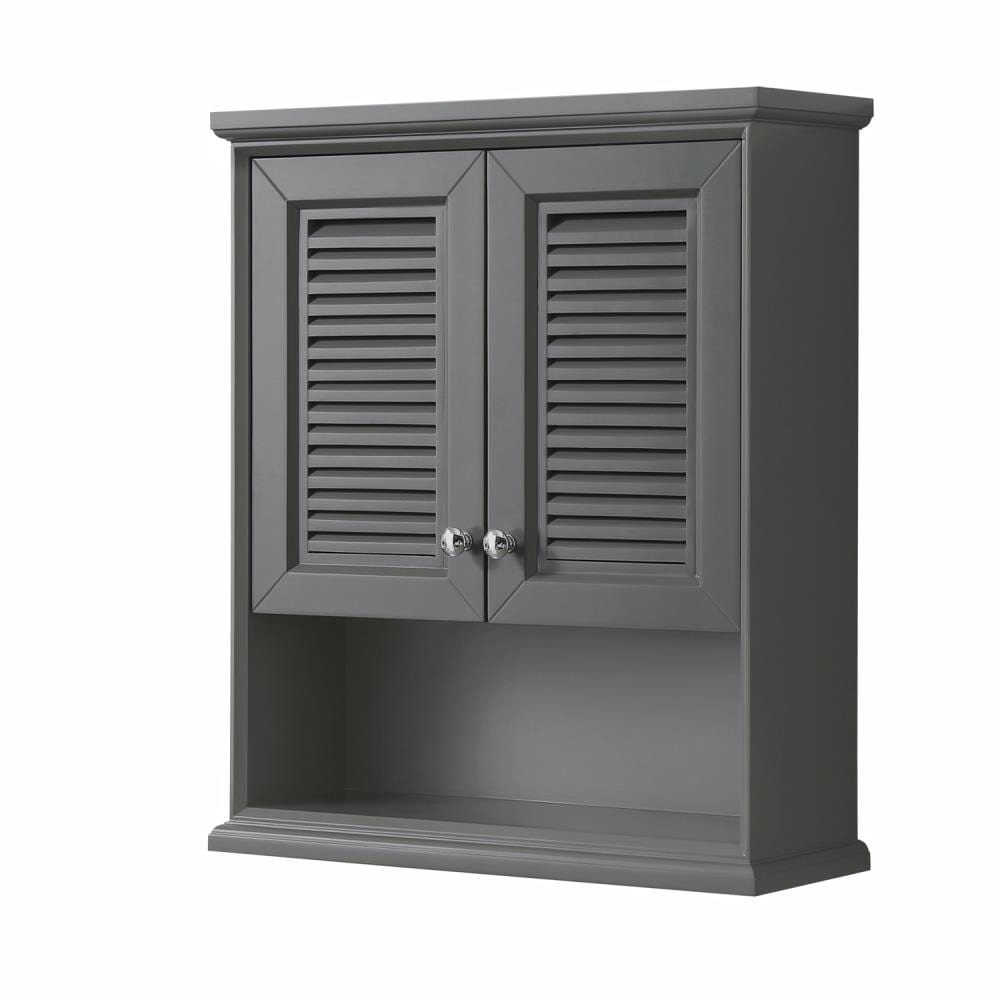 Wyndham Collection Tamara 25-in W x 30-in H x 9-in D Dark Gray Bathroom Wall Cabinet