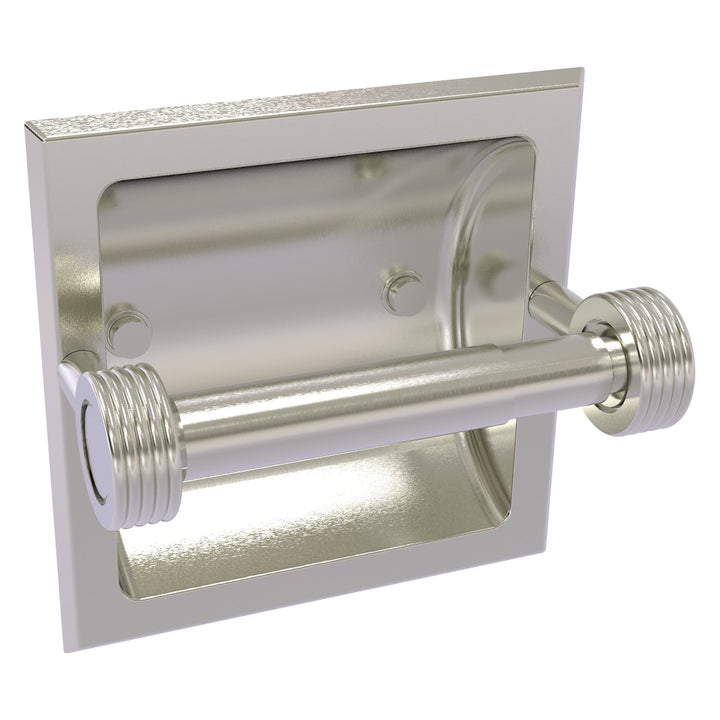 Allied Brass Continental Satin Nickel Recessed Double Post Toilet Paper Holder