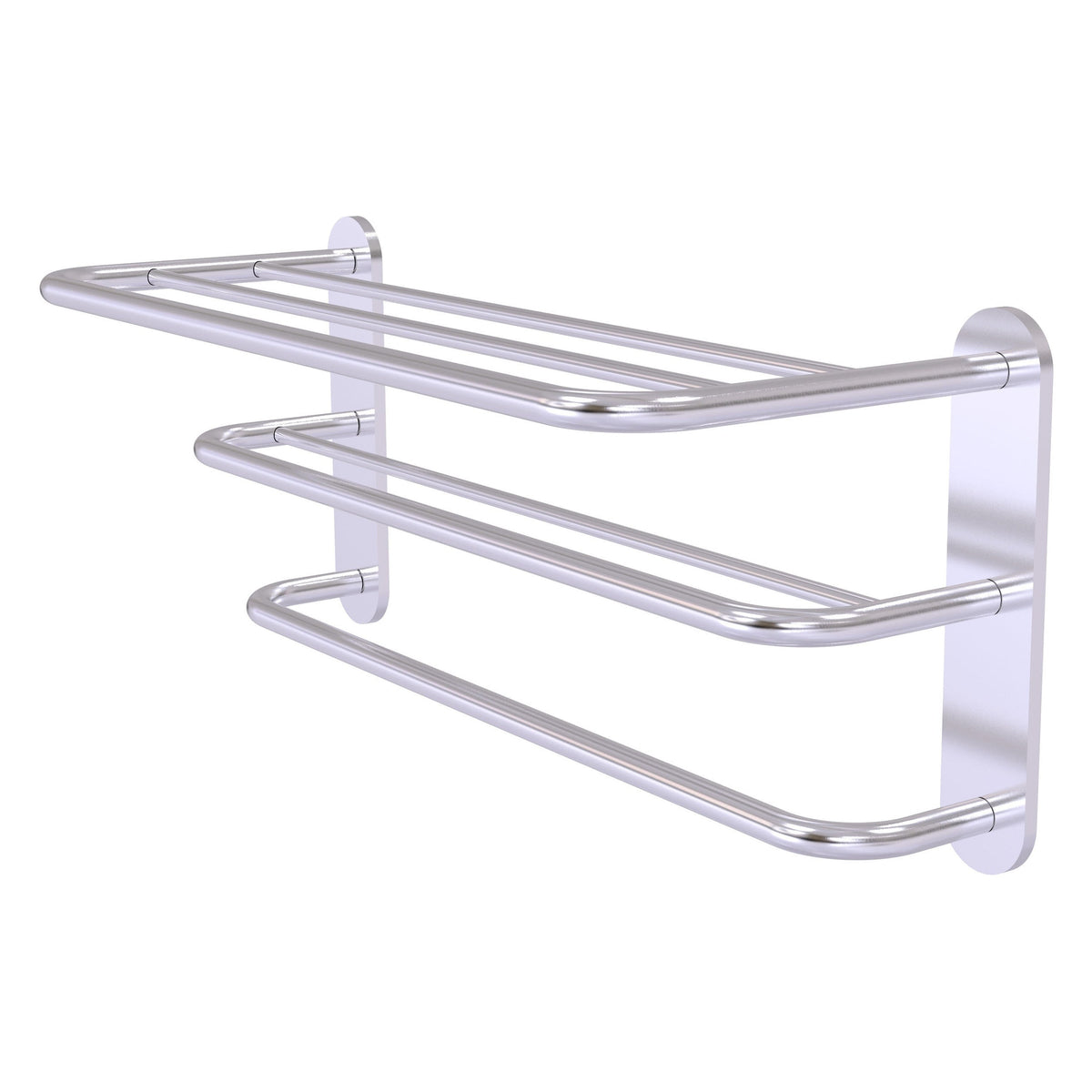 Allied Brass Satin Chrome Wall Mount Towel Rack, 23 x 9 x 10 in, 3-Bar