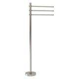 Allied Brass Satin Nickel Freestanding Towel Rack, 39-in Height, 3 Pivoting Arms