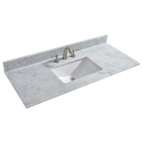Maldon 49 in. W x 22 in. D Single Basin Carrara Marble Vanity Top in Carrara White with White Vitreous China Basin - Super Arbor