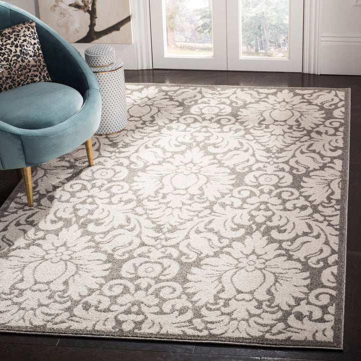 Safavieh Amherst Mirabel 3 x 5 Dark Gray/Beige Indoor/Outdoor Floral Botanical Farmhouse/Cottage Throw Rug