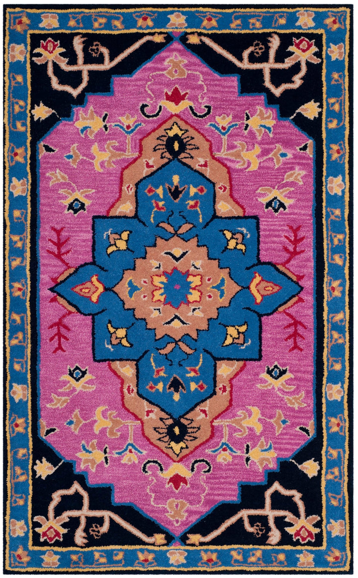 Safavieh Bellagio Palma 3 x 5 Pink/Multi Indoor Floral/Botanical Farmhouse/Cottage Throw Rug