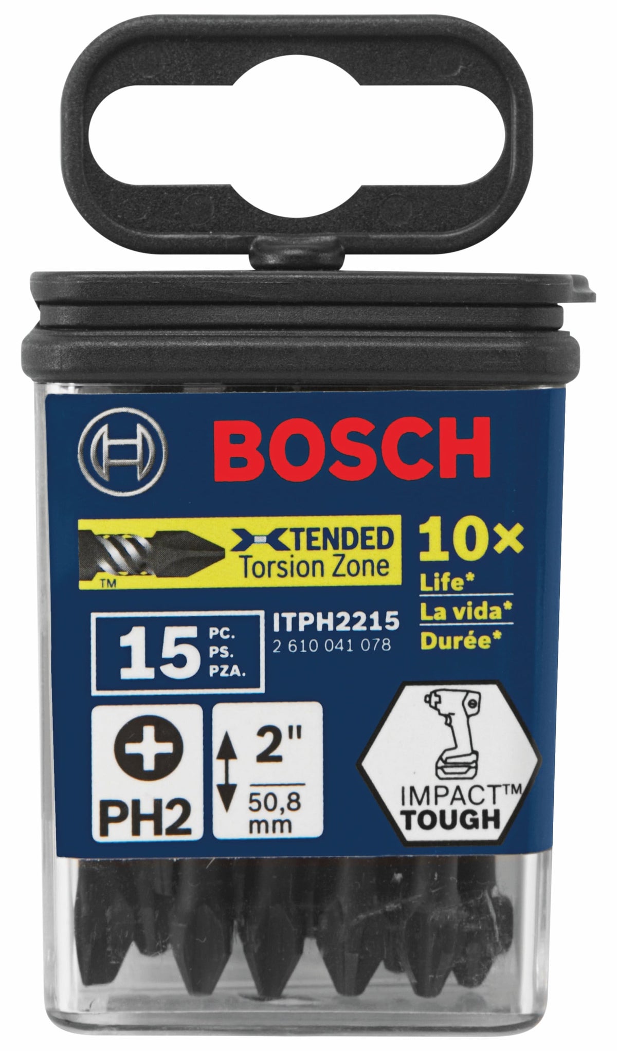 Bosch Impact Tough 15-Piece 1/4-in x 2-in Phillips Impact Driver Bit Set