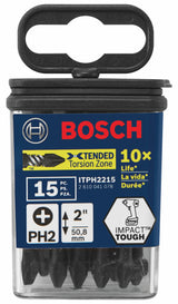 Bosch Impact Tough 15-Piece 1/4-in x 2-in Phillips Impact Driver Bit Set