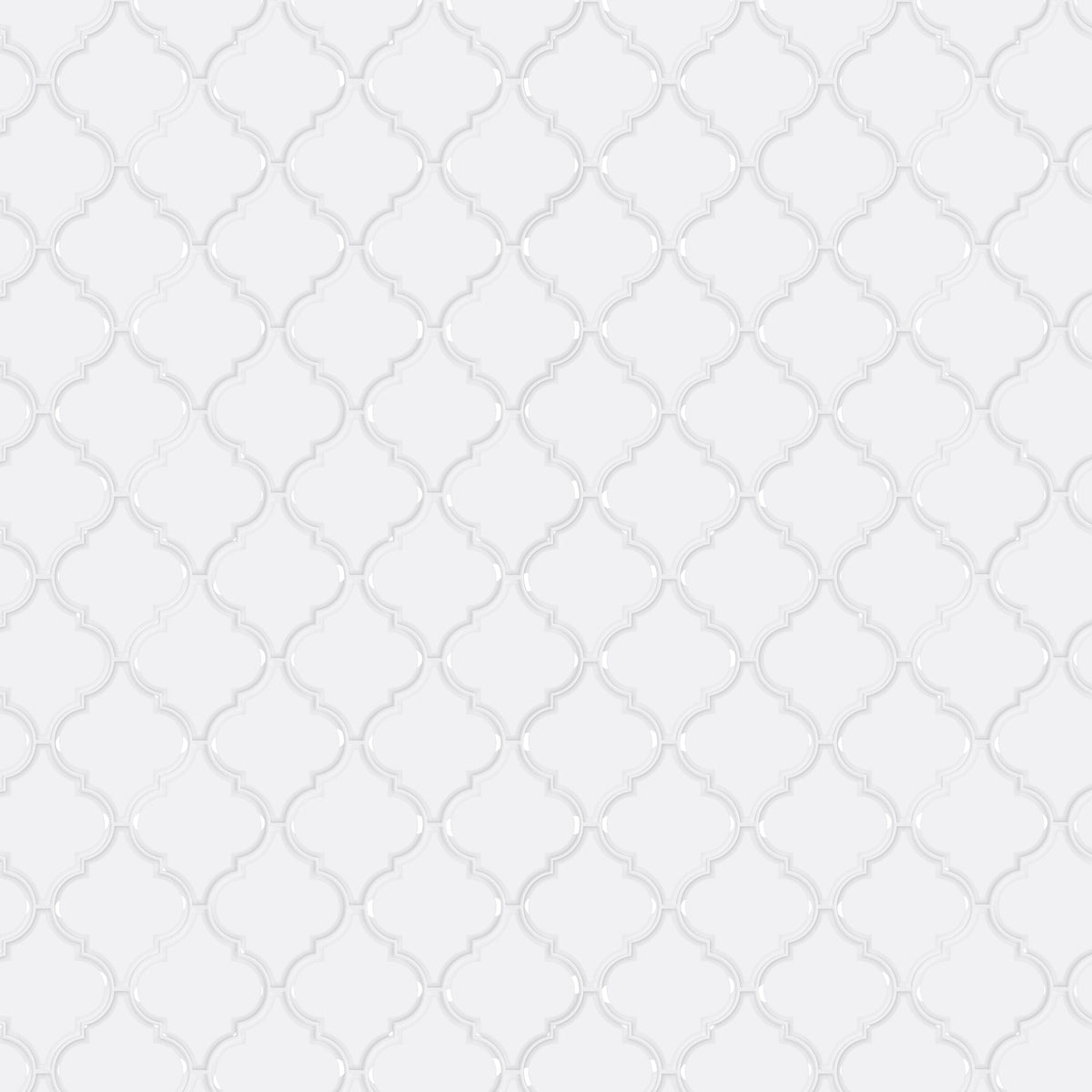Satori Hudson Brilliant White 11-in x 13-in Glossy Porcelain Arabesque Mosaic Wall Tile (0.98-sq. ft/ Piece)