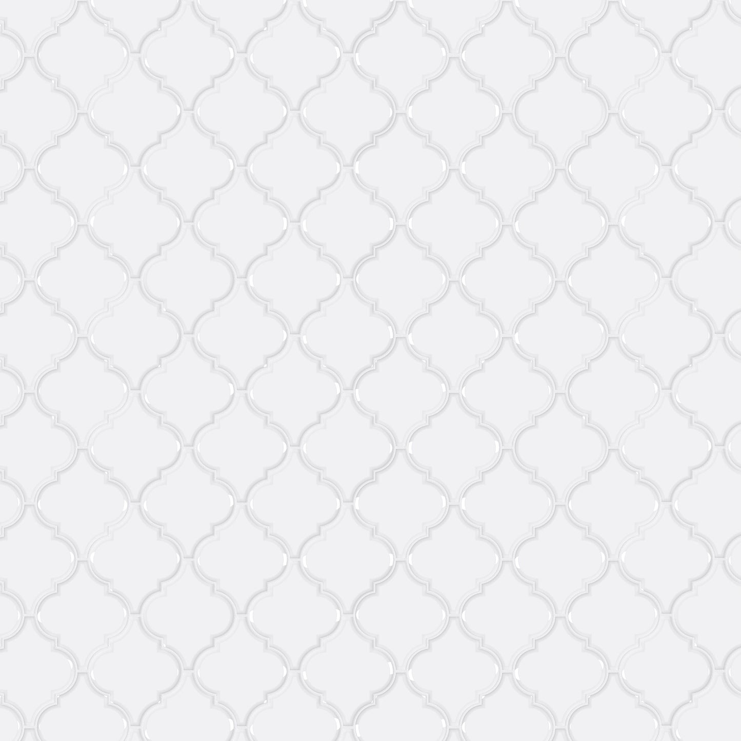 Satori Hudson Brilliant White 11-in x 13-in Glossy Porcelain Arabesque Mosaic Wall Tile (0.98-sq. ft/ Piece)