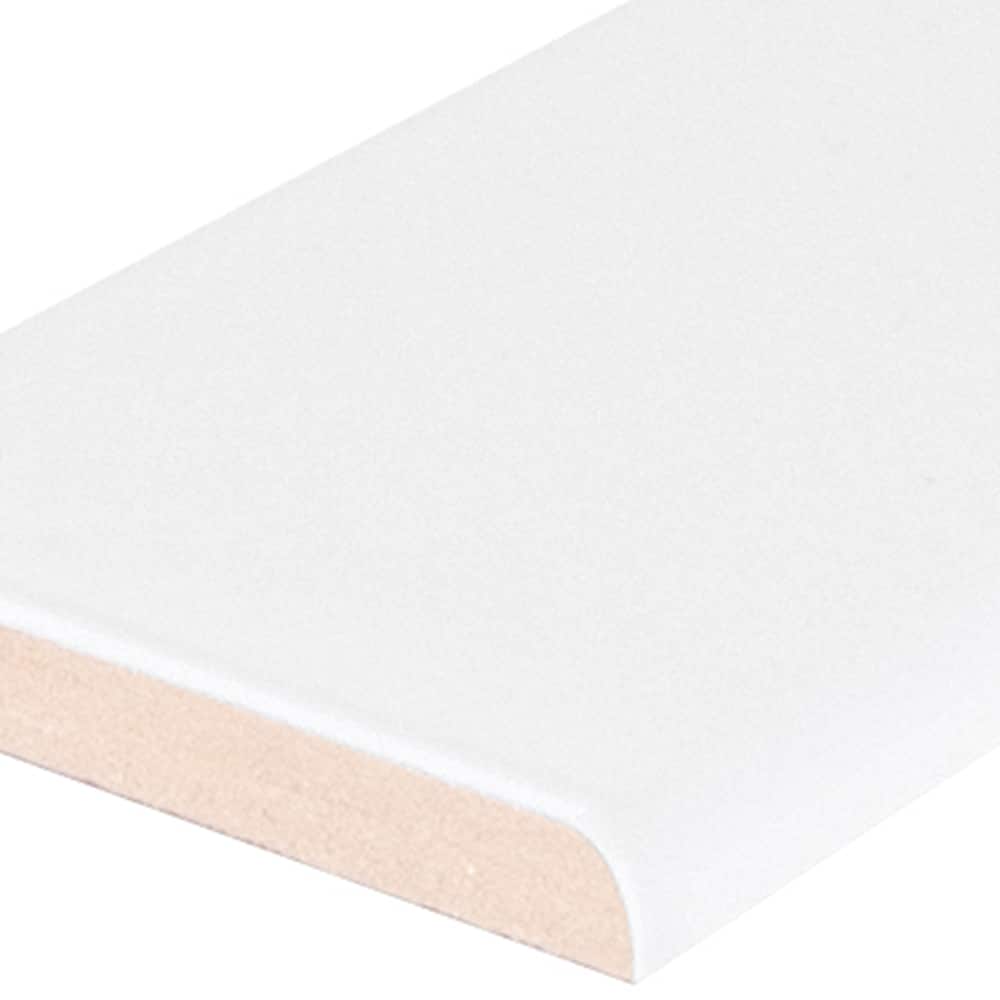 Satori Hudson Brilliant White Glossy Bullnose 2-in x 8-in Glossy Ceramic Wall Tile (0.1-sq ft per piece)