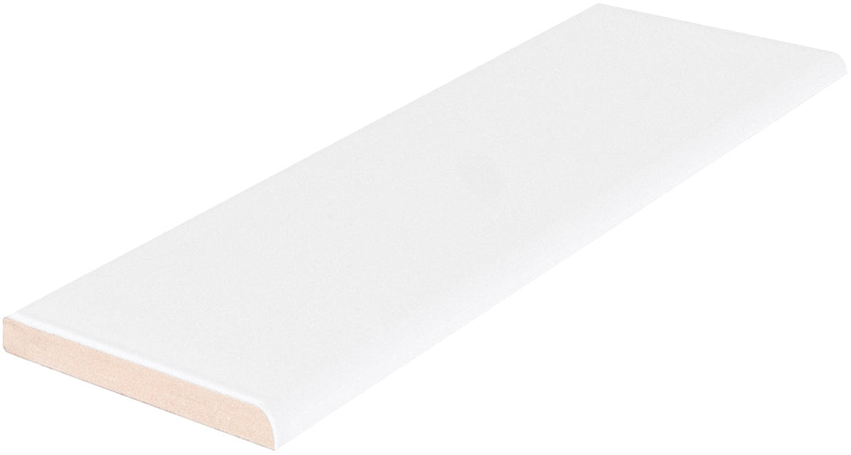 Satori Hudson Brilliant White Glossy Bullnose 2-in x 8-in Glossy Ceramic Wall Tile (0.1-sq ft per piece)