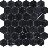 Satori Nero 12-in x 12-in Polished Natural Stone Marble Look Hexagon Mosaic Wall Tile (0.96-sq. ft/ Piece)