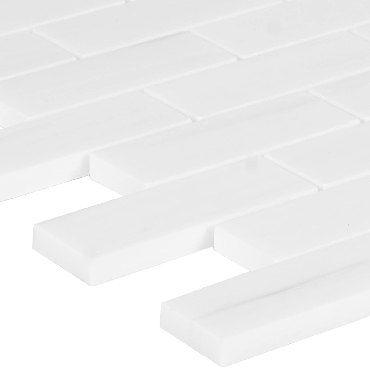 Satori Bianco Dolomite 12-in x 12-in Polished Natural Stone Marble Look Mosaic Wall Tile (0.97-sq. ft/ Piece)