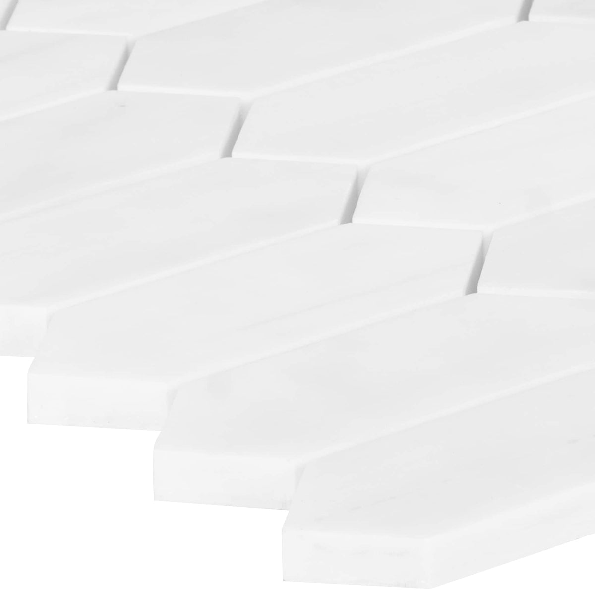 Satori Bianco Dolomite Picket 10-in x 13-in Polished Natural Stone Marble Look Arabesque Mosaic Wall Tile (0.96-sq. ft/ Piece)