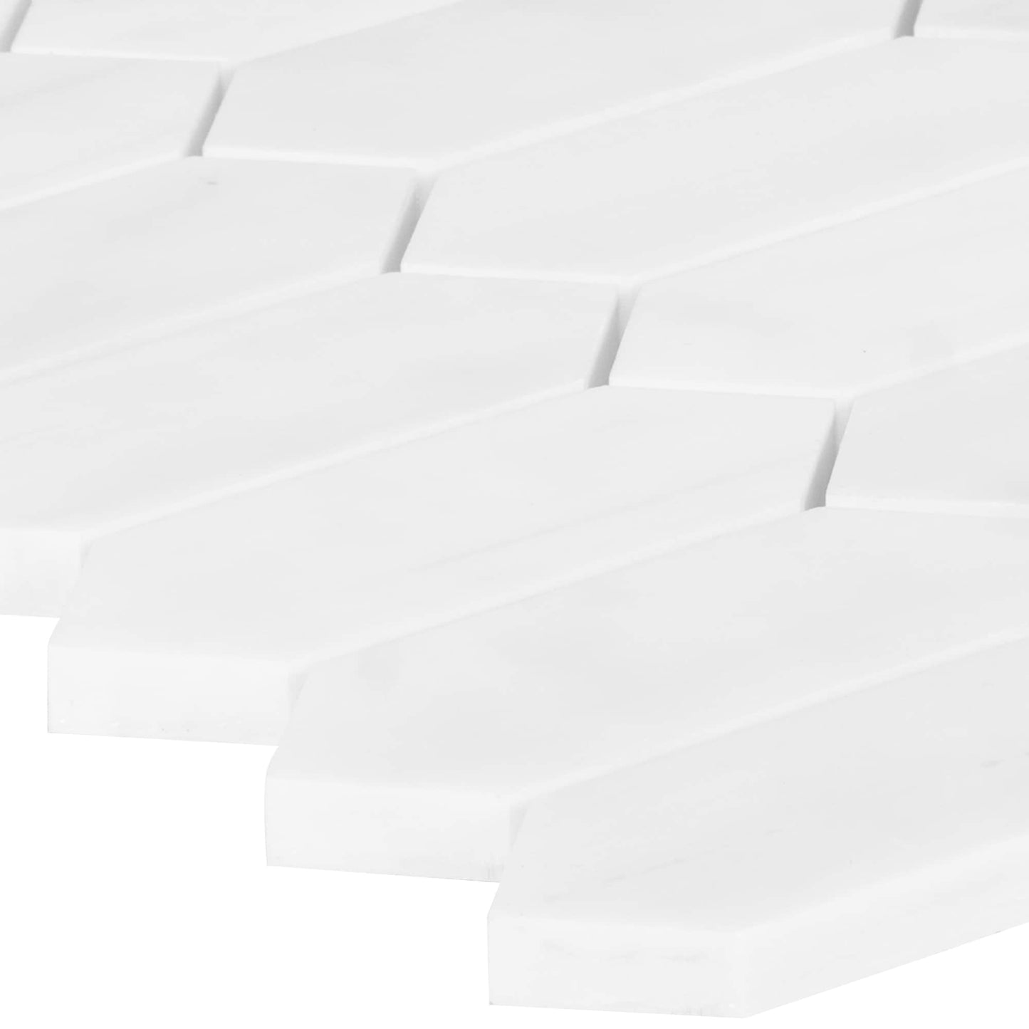 Satori Bianco Dolomite Picket 10-in x 13-in Polished Natural Stone Marble Look Arabesque Mosaic Wall Tile (0.96-sq. ft/ Piece)