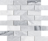 Satori Storm Polished 12-in x 12-in Natural Marble Brick Mosaic Wall Tile, Polished Finish (0.97-sq ft per piece)