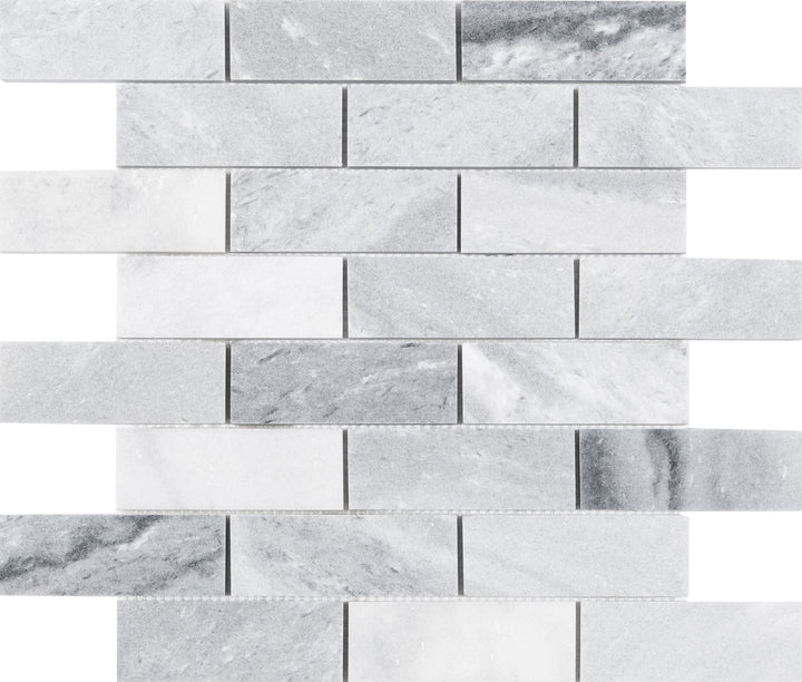 Satori Storm Polished 12-in x 12-in Natural Marble Brick Mosaic Wall Tile, Polished Finish (0.97-sq ft per piece)