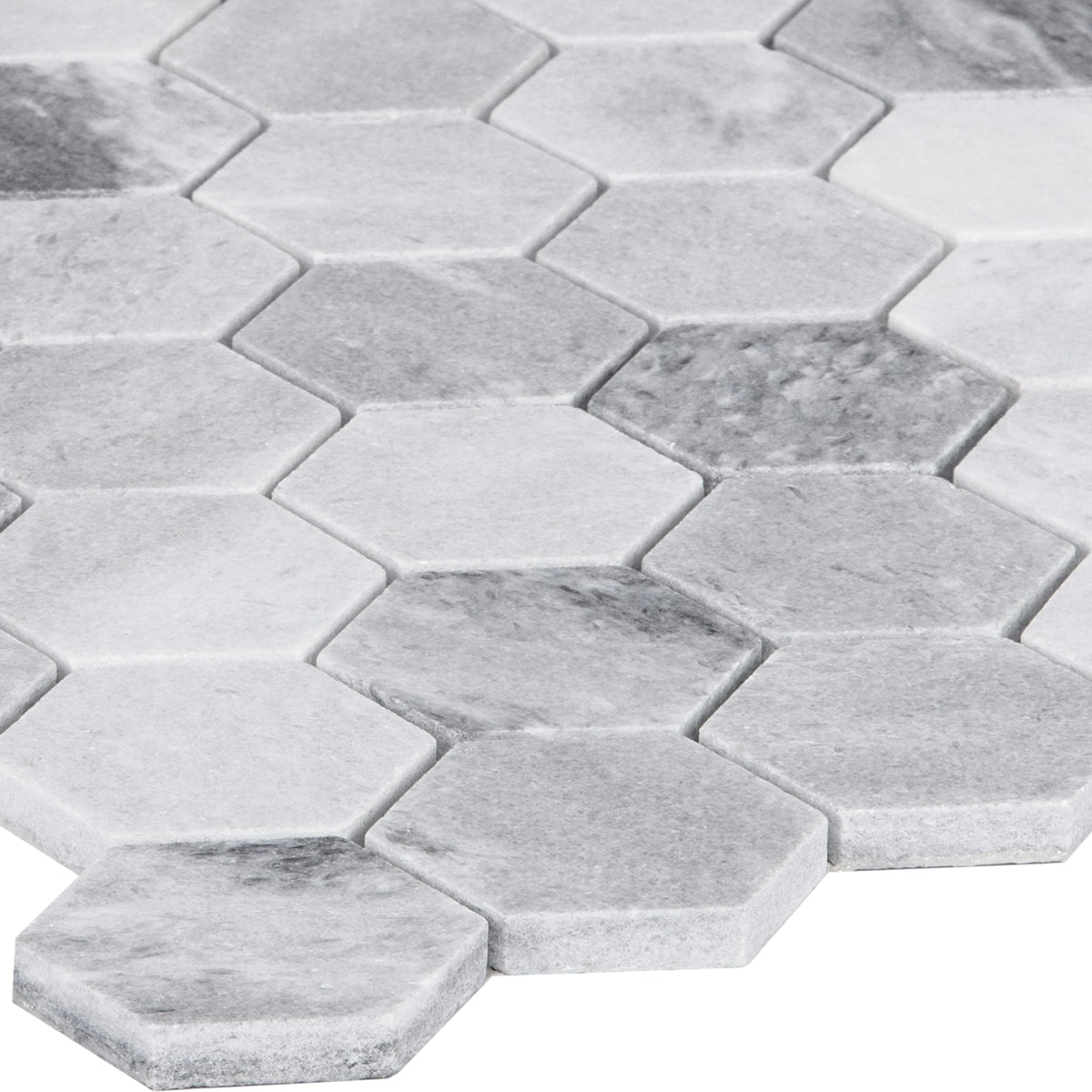 Satori Storm Polished 12-in x 12-in Natural Marble Hexagon Mosaic Wall & Floor Tile (0.96-sq ft Sheet)
