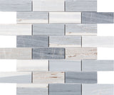 Satori Palissandro 12-in x 12-in Polished Natural Marble Brick Mosaic Wall Tile, Marble Look (0.97 sq ft per Piece)