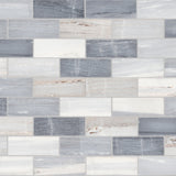 Satori Palissandro 12-in x 12-in Polished Natural Marble Brick Mosaic Wall Tile, Marble Look (0.97 sq ft per Piece)