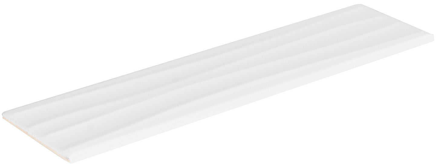 Satori Hudson Brilliant White Motion 4-in x 16-in Glossy Ceramic Wall Tile (0.43-sq. ft/ Piece)