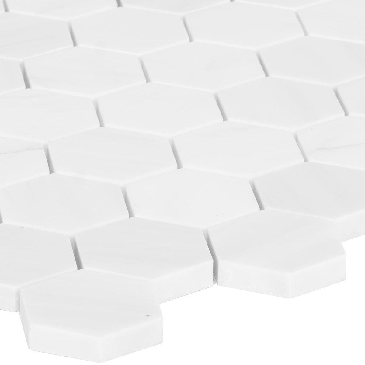 Satori Bianco Dolomite 12-in x 12-in Polished Natural Stone Marble Look Hexagon Mosaic Wall Tile (0.96-sq. ft/ Piece)