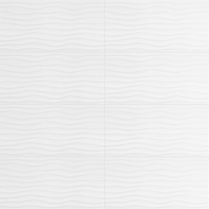 Satori Hudson Brilliant White Motion 12-in x 24-in Glossy Ceramic Wall Tile (1.93-sq. ft/ Piece)