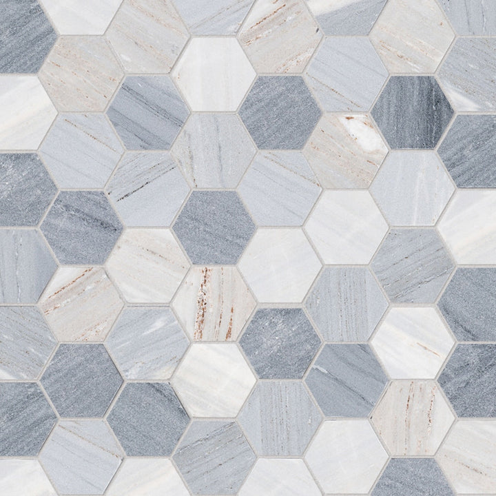 Satori Palissandro 12-in x 12-in Polished Natural Stone Look Hexagon Mosaic Floor and Wall Tile (0.96-sq. ft/ Piece)