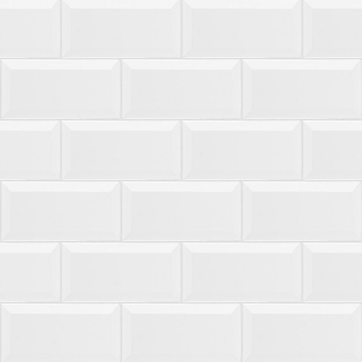Satori Hudson Brilliant White Beveled 3-in x 6-in Glossy Ceramic Subway Wall Tile (0.12-sq. ft/ Piece)
