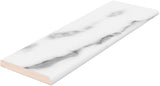 Satori Regent Statuario Glossy Bullnose 2-in x 8-in Glossy Ceramic Marble Look Wall Tile (0.1-sq ft per Piece)