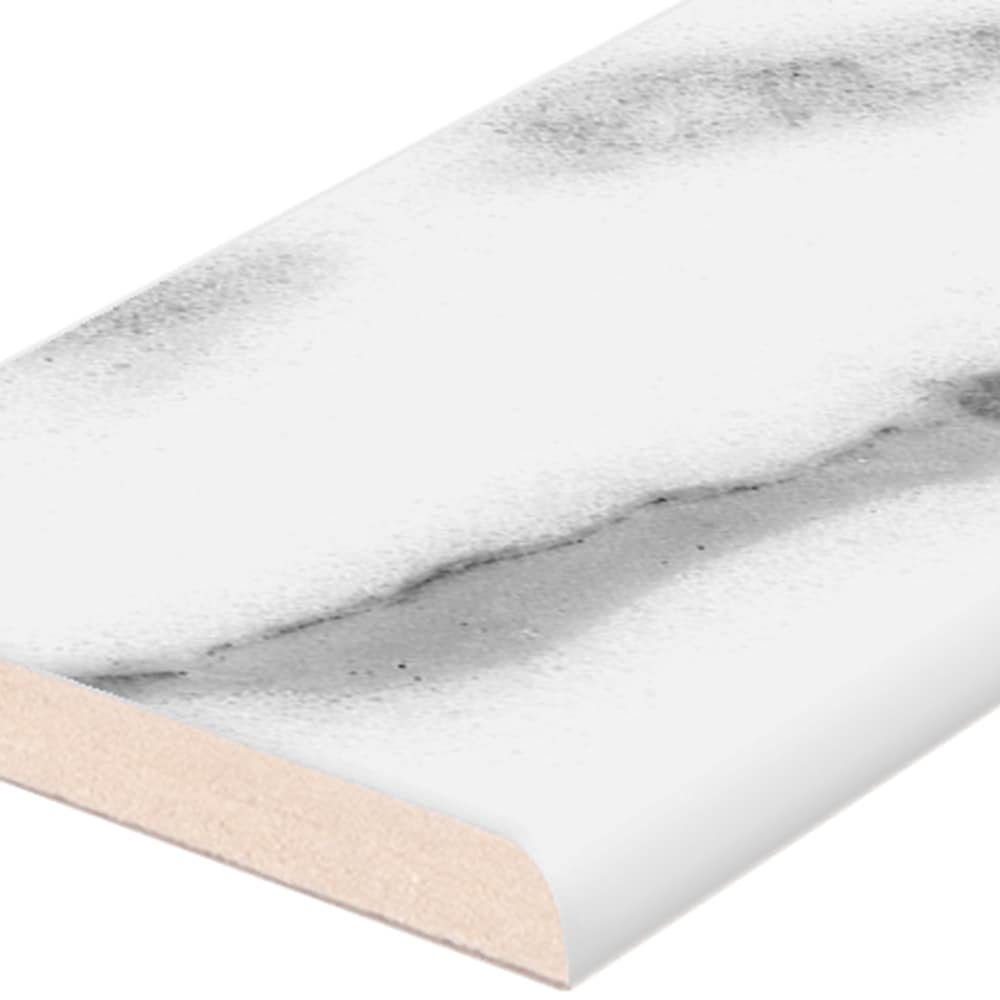Satori Regent Statuario Glossy Bullnose 2-in x 8-in Glossy Ceramic Marble Look Wall Tile (0.1-sq ft per Piece)