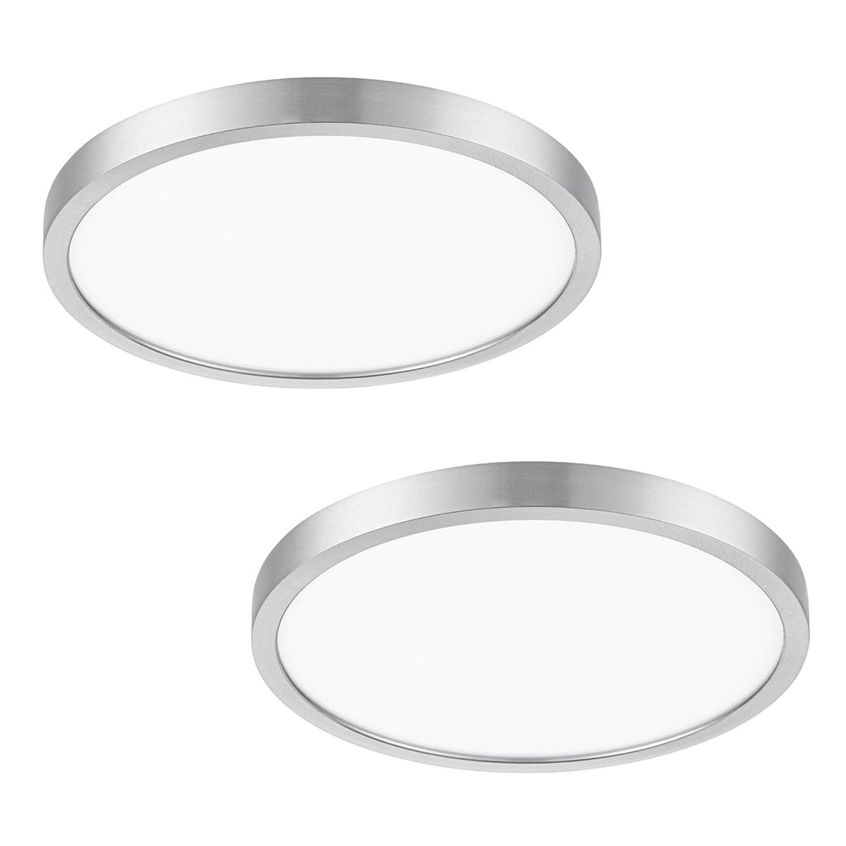 Project Source 2-Pack 10-in Brushed Nickel Transitional Flush Mount Light ENERGY STAR