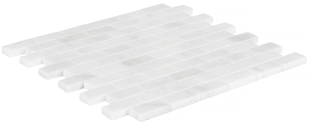 Satori Bianco 12-in x 12-in Polished Natural Stone Brick Look Mosaic Wall Tile (0.97-sq. ft/ Piece)
