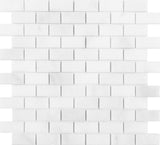 Satori Bianco 12-in x 12-in Polished Natural Stone Brick Look Mosaic Wall Tile (0.97-sq. ft/ Piece)