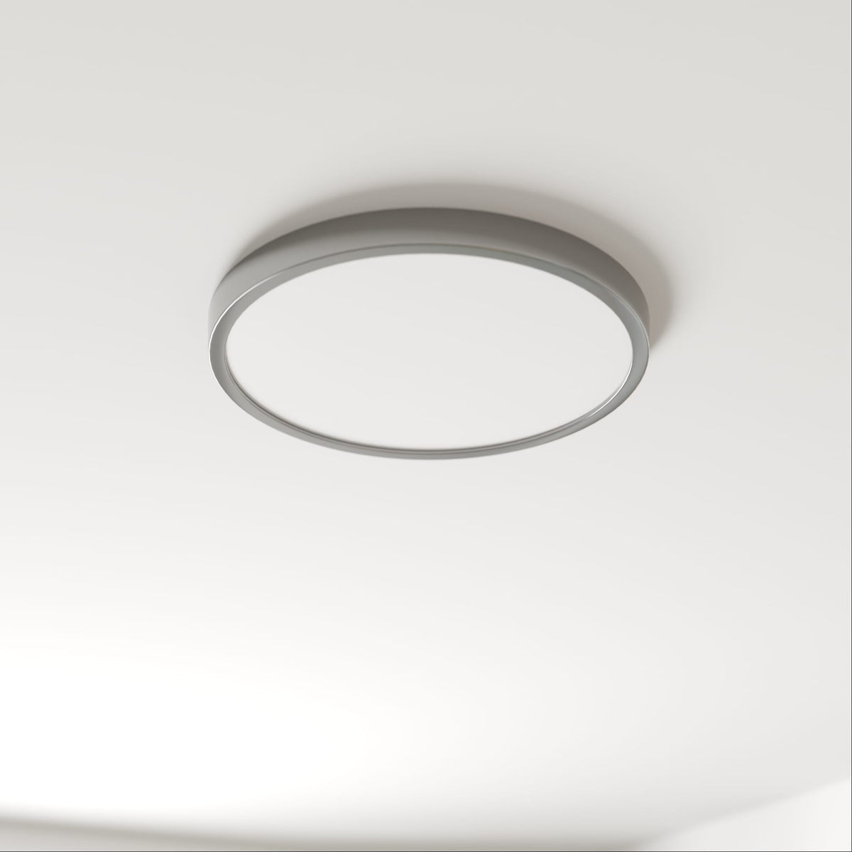 Project Source 2-Pack 14-in Brushed Nickel Transitional Integrated LED Flush Mount Light, 3000K, 1950 Lumens, Dimmable