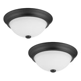 Project Source 2-Pack 13-in Bronze Modern/Contemporary Flush Mount Light