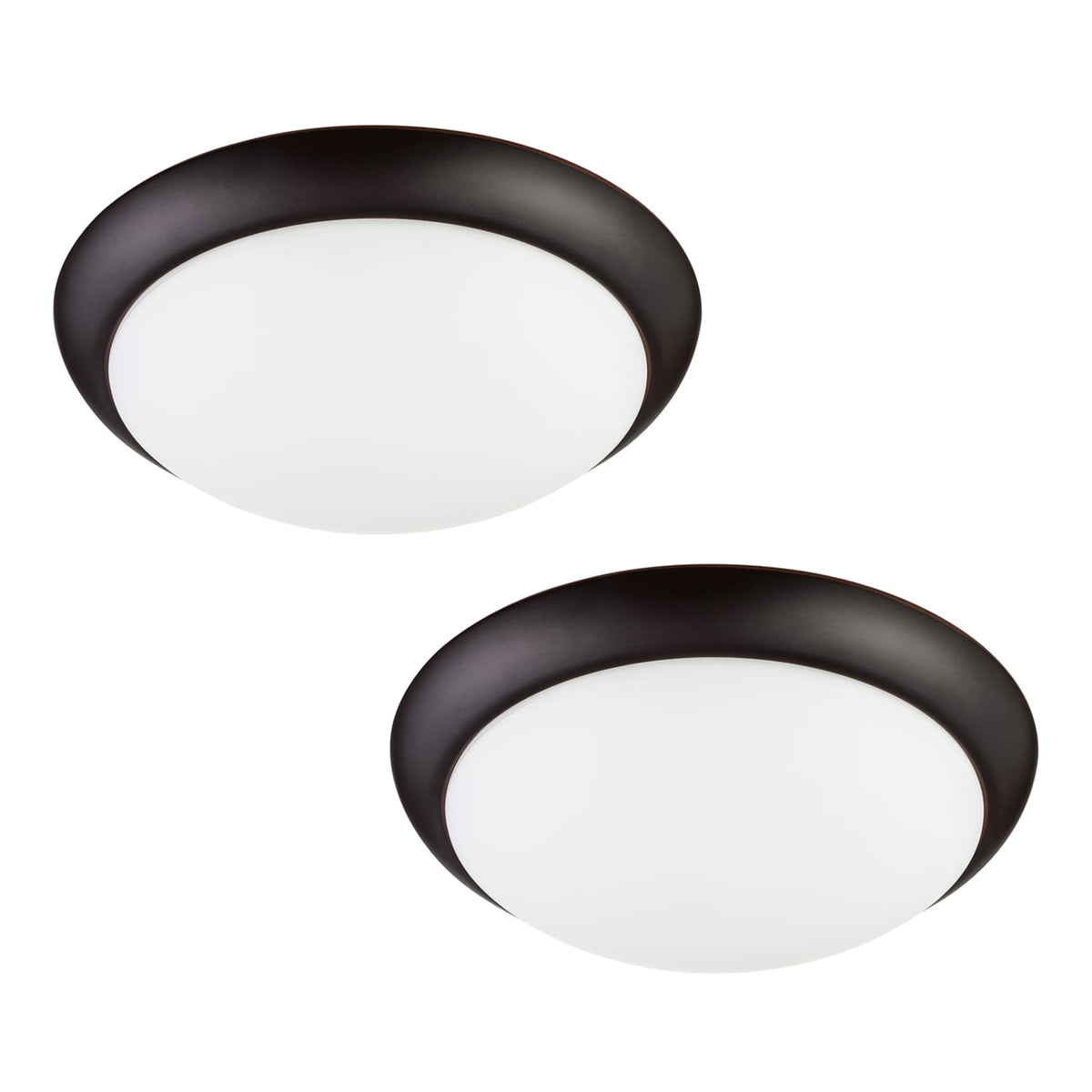 Project Source 2-Pack 13-in Bronze Integrated LED Flush Mount Ceiling Light, 1600 Lumens, 3000K, Dimmable