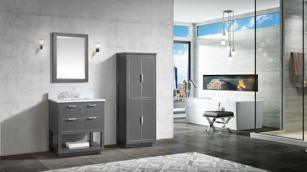 Avanity Allie 30-in Twilight Gray Bathroom Vanity Cabinet