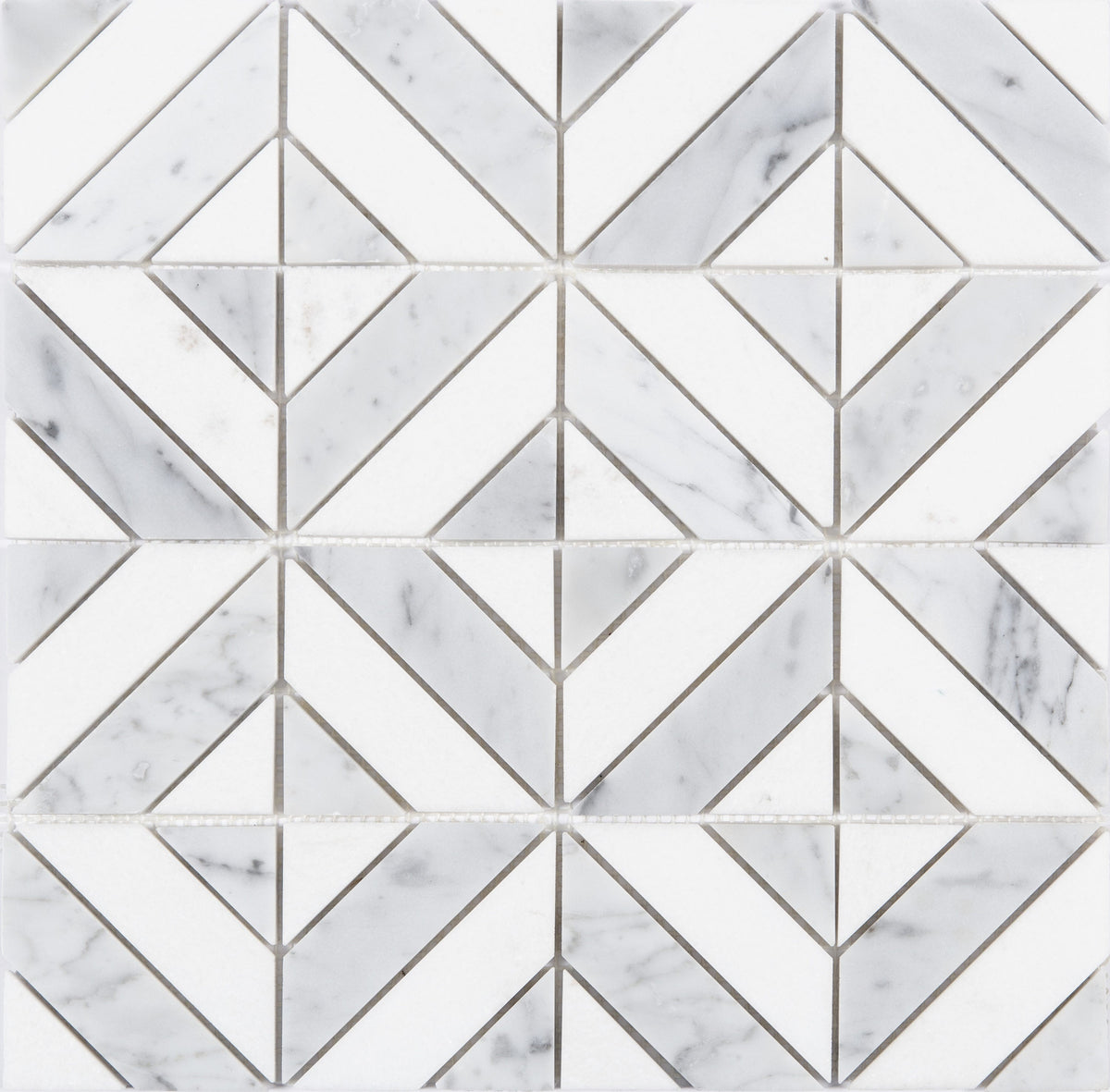 Satori Venatino Parquet 12-in x 12-in Polished Natural Stone Marble Look Mosaic Floor and Wall Tile (0.95-sq. ft/ Piece)