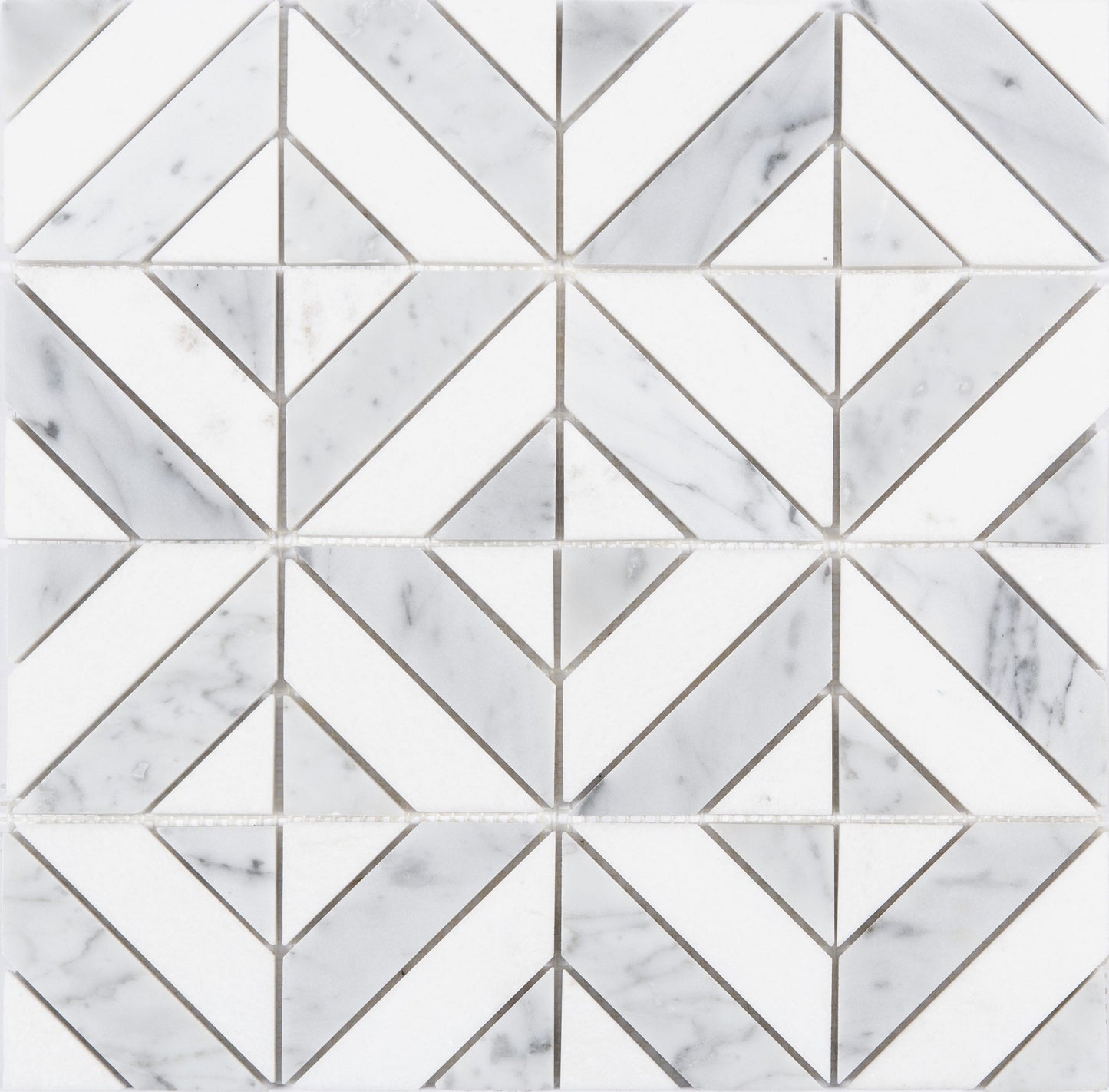 Satori Venatino Parquet 12-in x 12-in Polished Natural Stone Marble Look Mosaic Floor and Wall Tile (0.95-sq. ft/ Piece)
