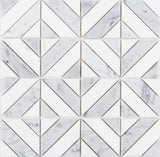 Satori Venatino Parquet 12-in x 12-in Polished Natural Stone Marble Look Mosaic Floor and Wall Tile (0.95-sq. ft/ Piece)