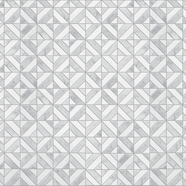 Satori Venatino Parquet 12-in x 12-in Polished Natural Stone Marble Look Mosaic Floor and Wall Tile (0.95-sq. ft/ Piece)