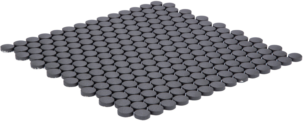 Satori Hudson Carbon Matte 12-in x 12-in Unglazed Porcelain Mosaic Floor and Wall Tile (0.9-sq. ft/ Piece)