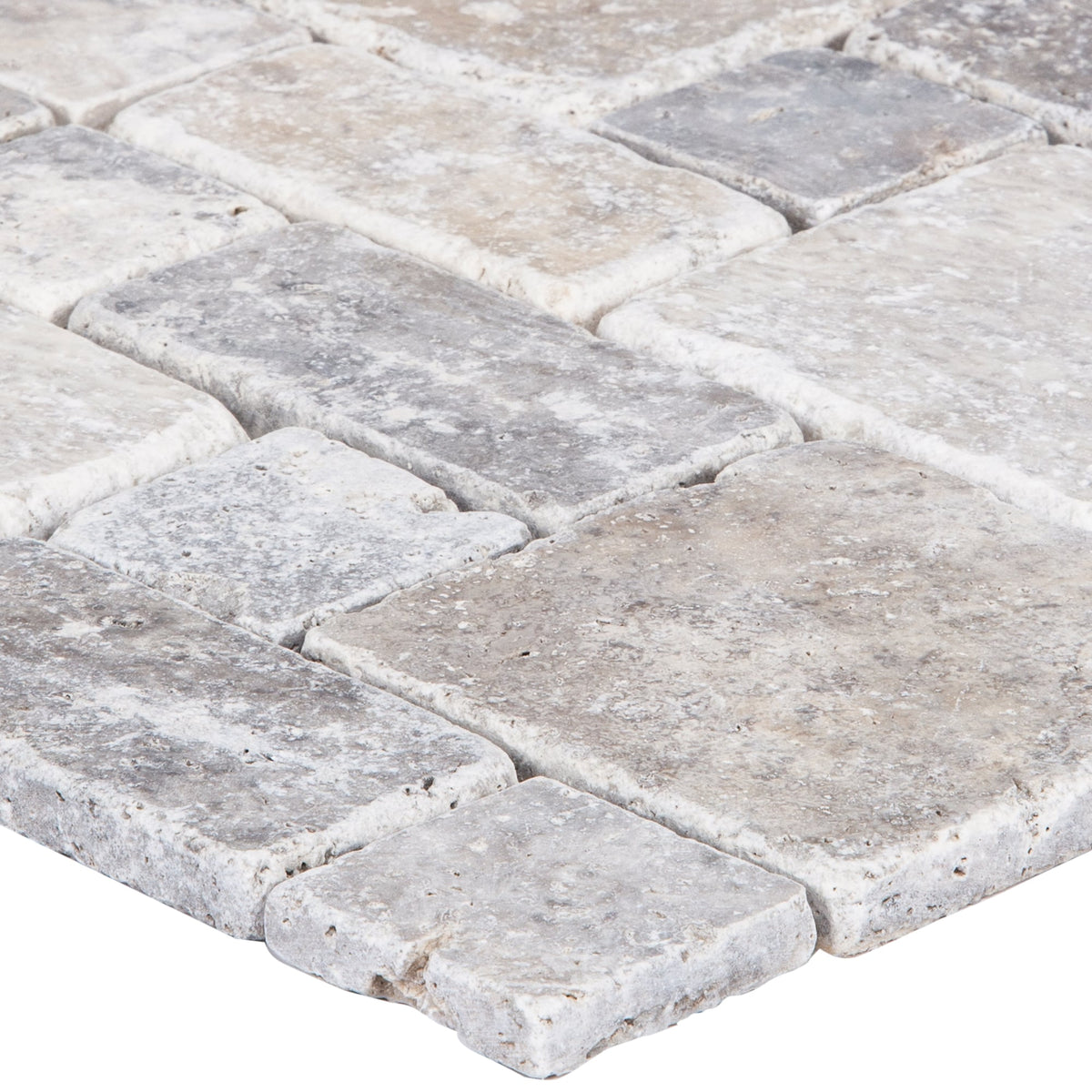 Satori Silver Crescent 12-in x 12-in Honed Natural Stone Look Mosaic Wall Tile (1-sq. ft/ Piece)