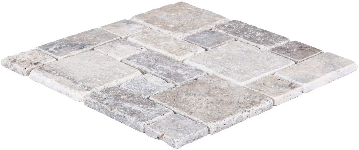 Satori Silver Crescent 12-in x 12-in Honed Natural Stone Look Mosaic Wall Tile (1-sq. ft/ Piece)