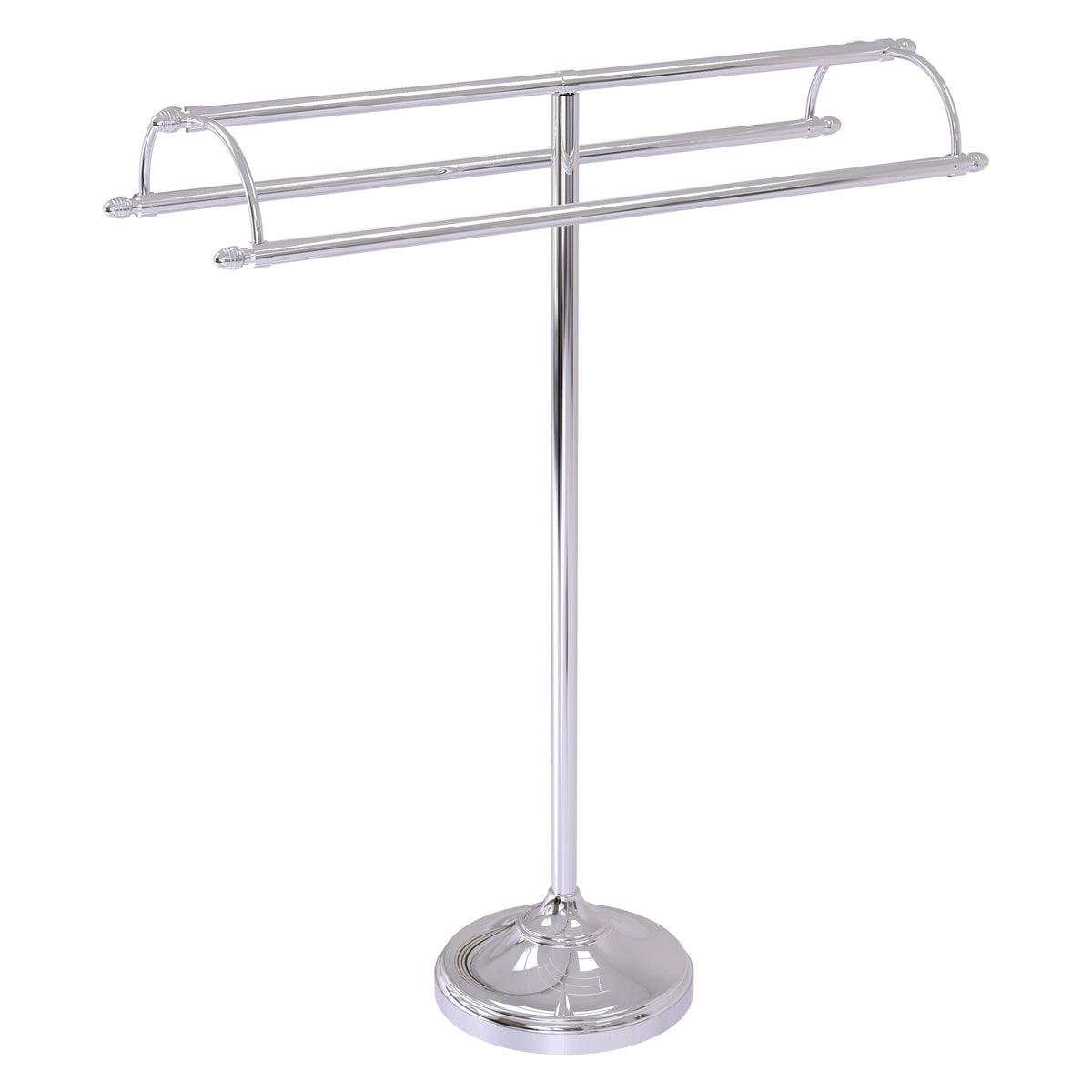 Allied Brass Free Standing Double Arm Towel Holder in Polished Chrome