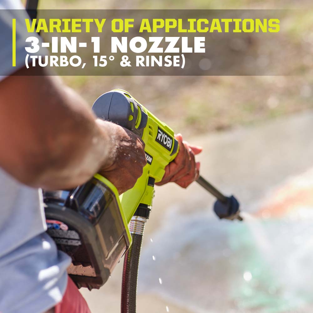 RYOBI ONE+ 18-Volt 320 PSI 0.8 GPM Cordless Cold Water Power Cleaner with 4.0 Ah Battery and Charger