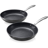 Pro 10 in. and 11.5 in. Aluminum Ultra-Nonstick Hard Anodized Diamond Infused Induction Capable Fry Pan Set (2-Piece)