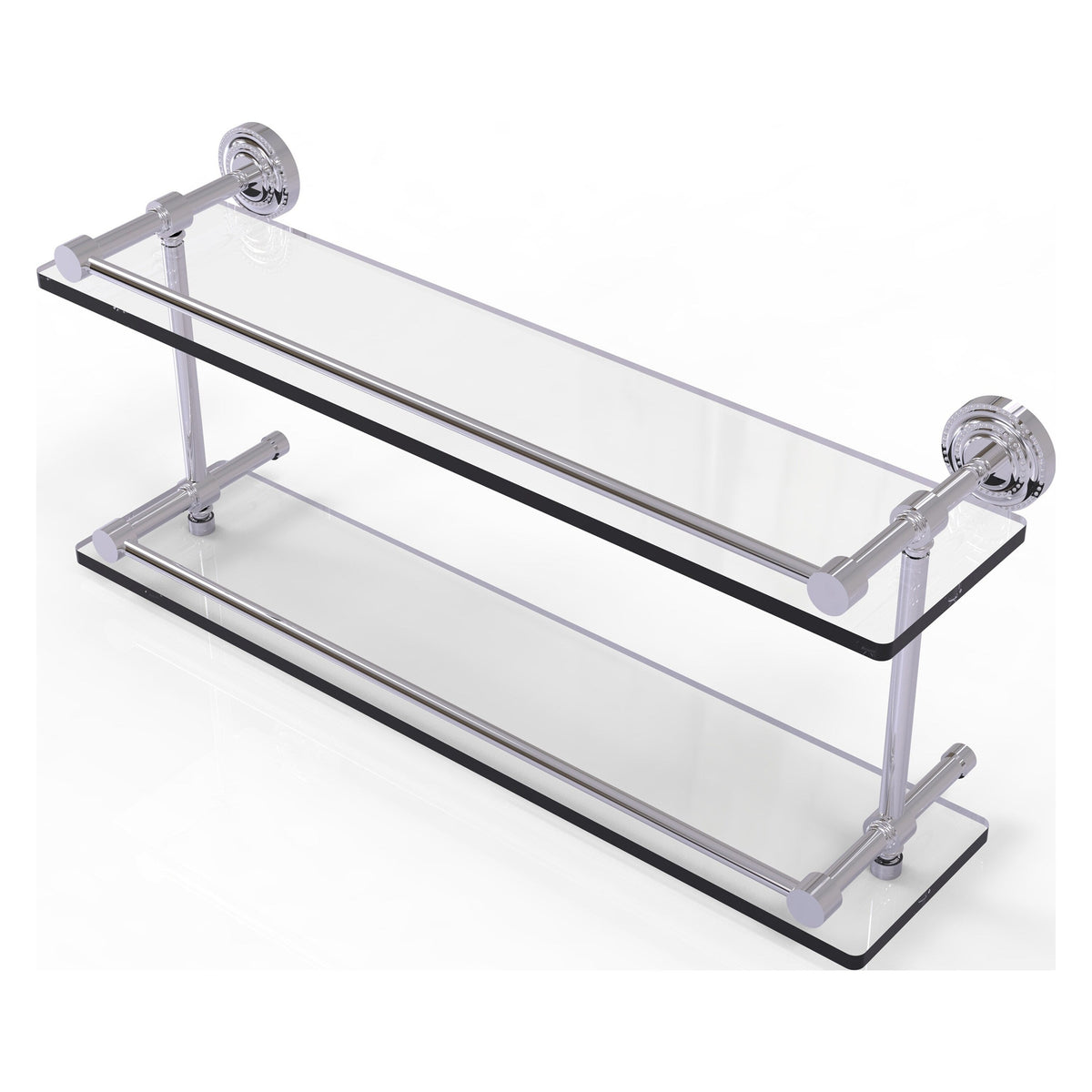 Allied Brass Dottingham Polished Chrome 2-Tier Brass Wall Mount Bathroom Shelf, 22-in