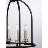 Progress Lighting Seneca 4-Light Matte Black Farmhouse Lantern Medium Hanging Pendant Light