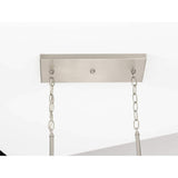 Progress Lighting Mast 4-Light Brushed Nickel Farmhouse Etched Glass Linear Large Hanging Kitchen Island Light
