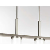 Progress Lighting Mast 4-Light Brushed Nickel Farmhouse Etched Glass Linear Large Hanging Kitchen Island Light